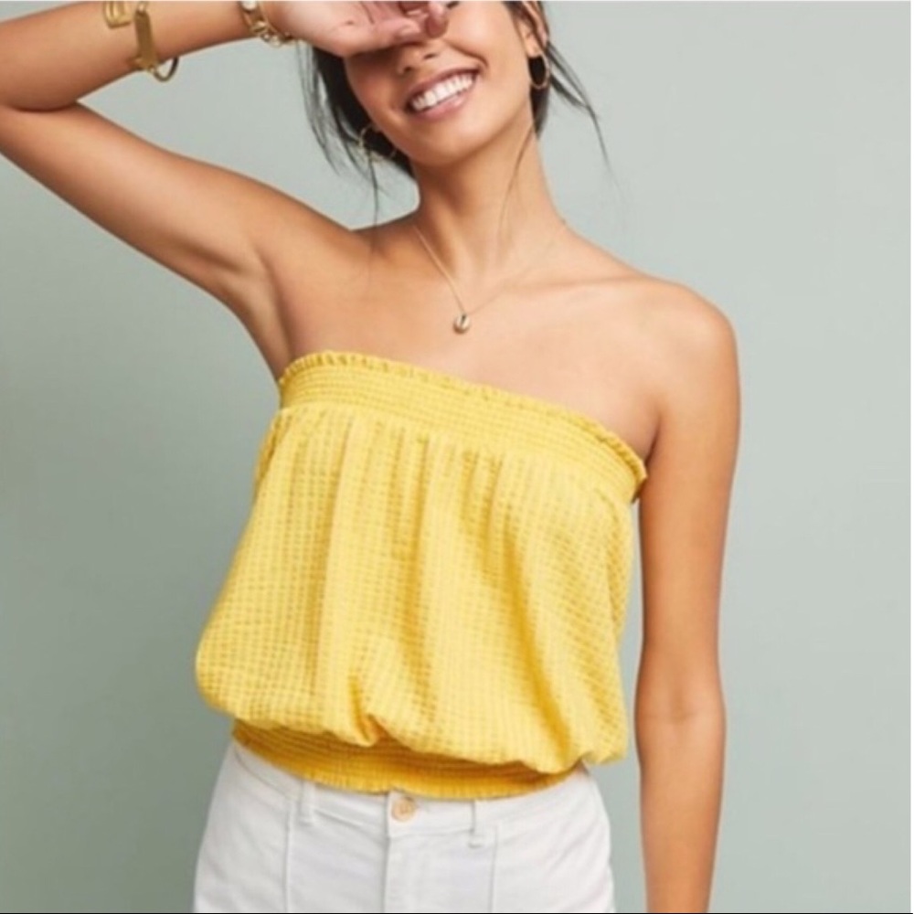 ANTHROPOLOGIE Yellow Tube Top